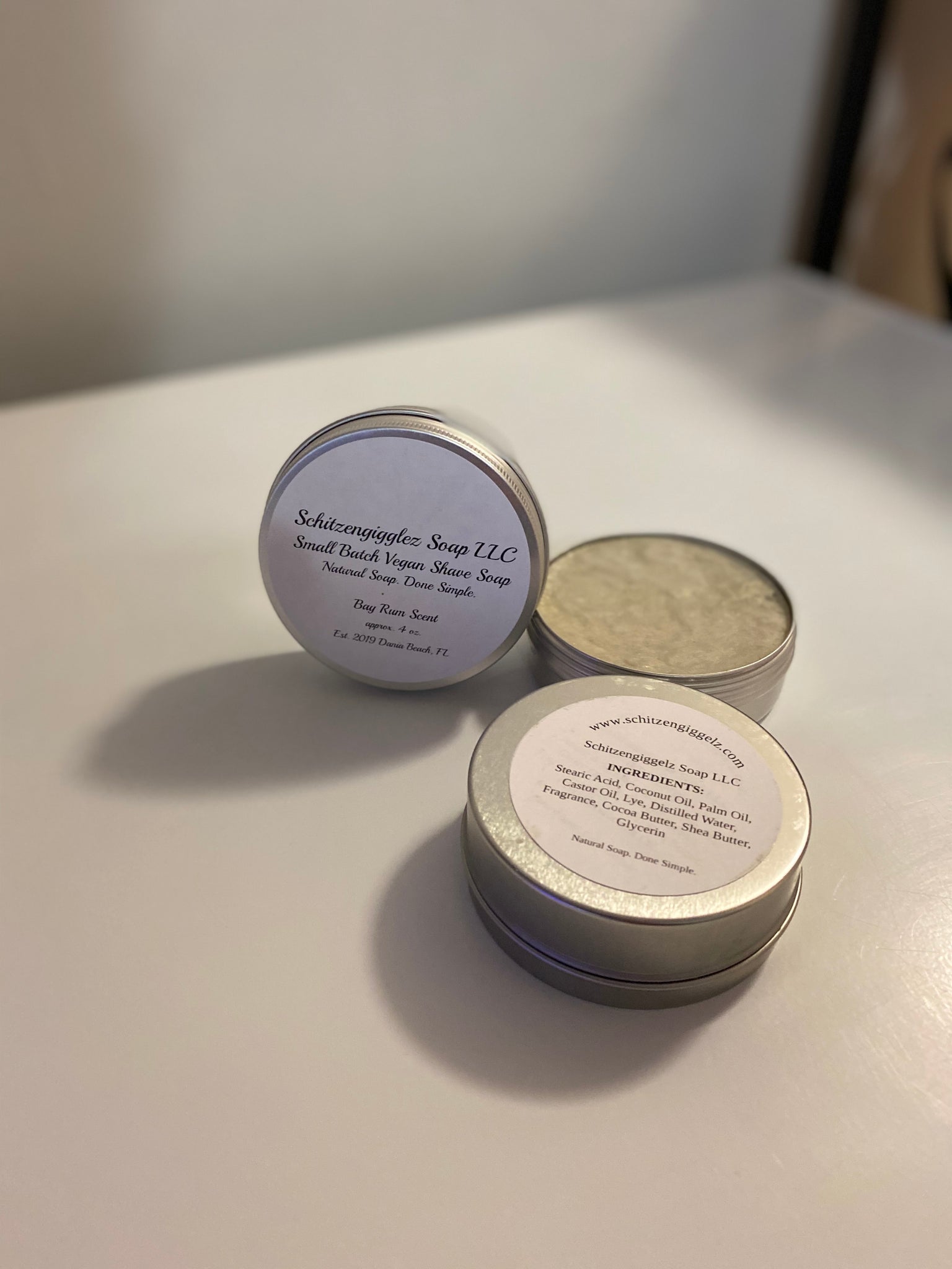 Bay Rum Vegan Shave Soap (Men's) 4 oz. Tin